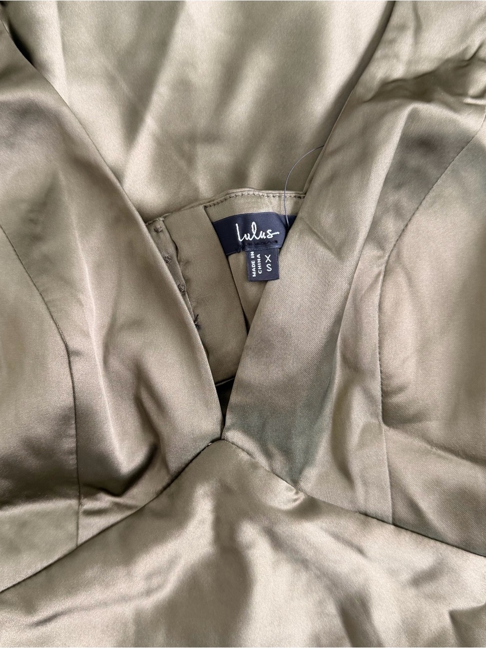 NWT Lulus Unmatched Elegance Olive Satin Sleeveless Midi Dress - Picture 4 of 4